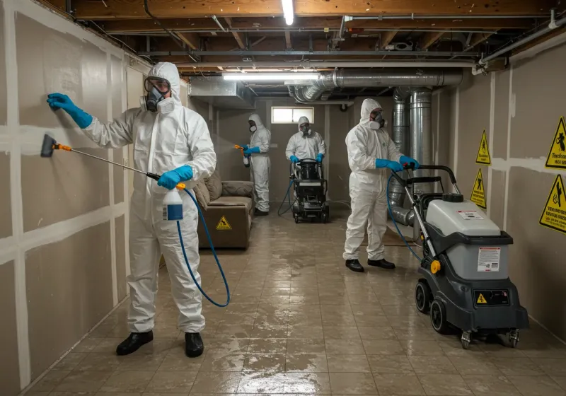 Basement Moisture Removal and Structural Drying process in Boaz, AL